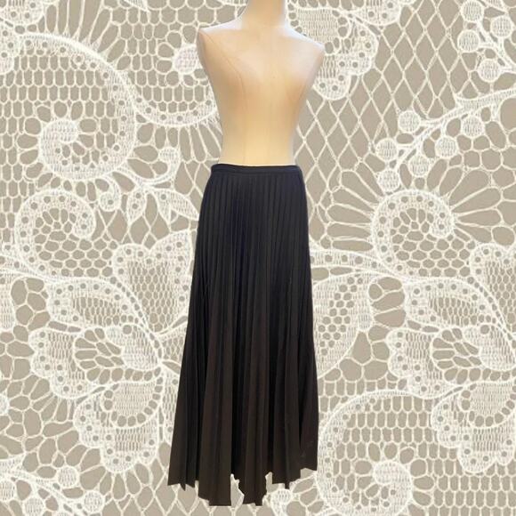 Vintage 90s black pleated maxi skirt - Picture 1 of 4
